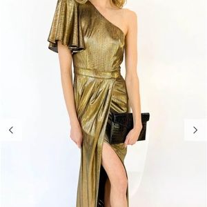 Sugarlips gold one shouldered formal dress size small